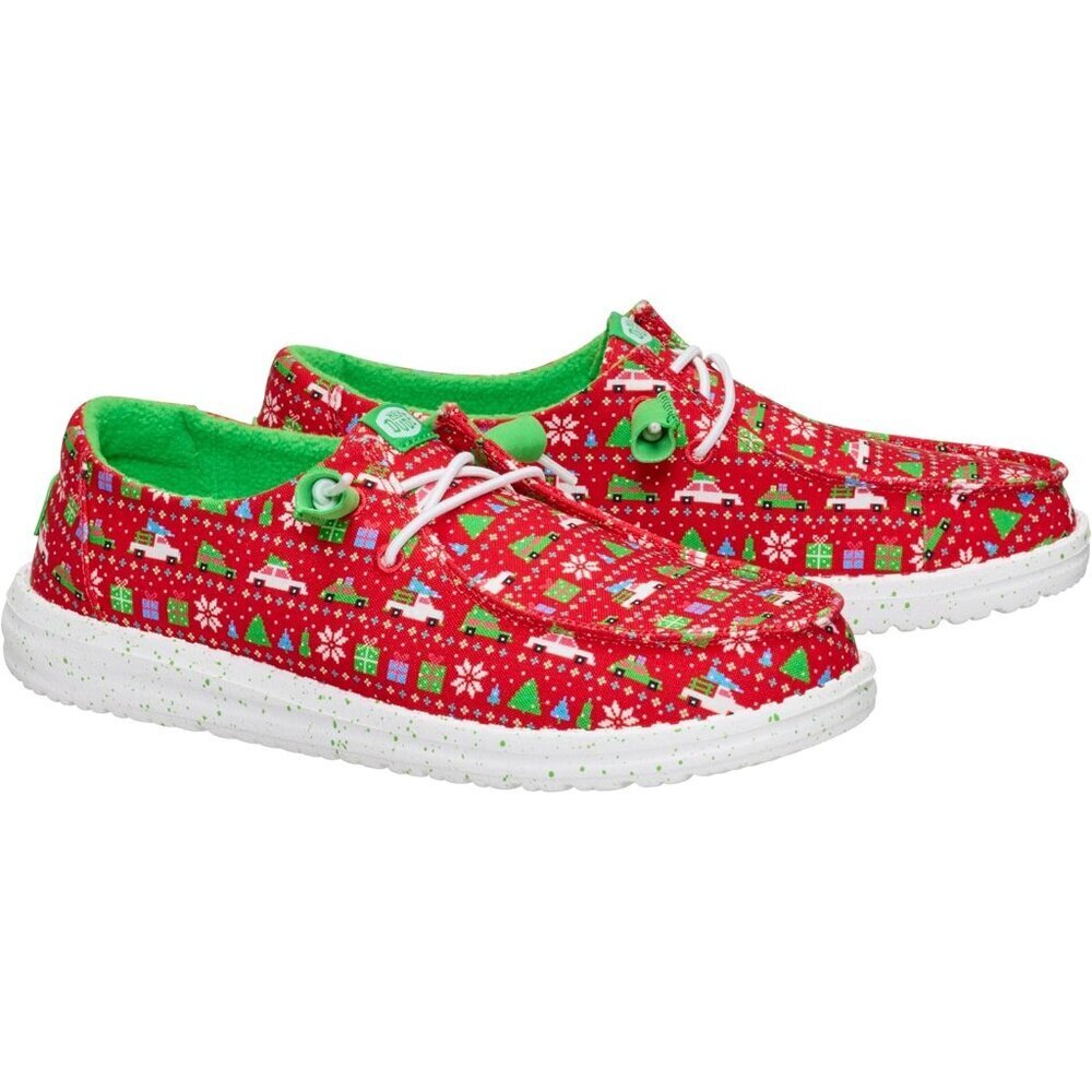 Women's Holiday Slip-On Loafers Textile Cotton Casual Shoes Size 8 - Picture 6 of 9